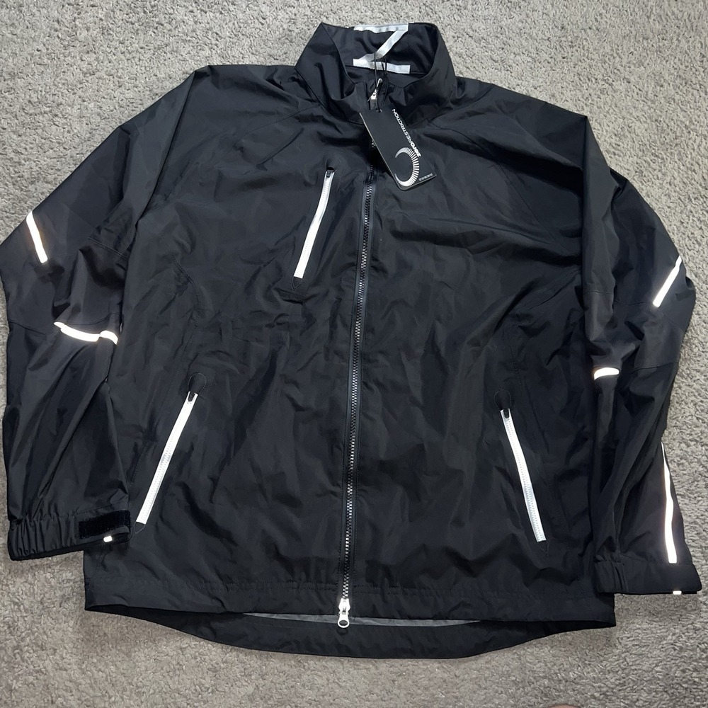 Zero Restriction Power Torque Full Zip Waterproof Golf Jacket Black Silver R327